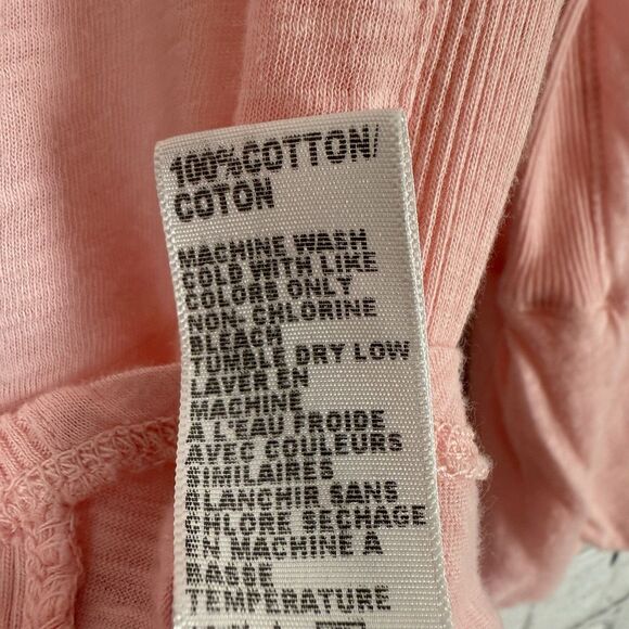 Standard James Perse Sheer Slub Side Panel Shirt Top Pink Peach US M - Picture 8 of 8